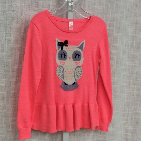 Girls Cherokee Pink “OWL” Size 5 Sweater - Picture 4 of 5